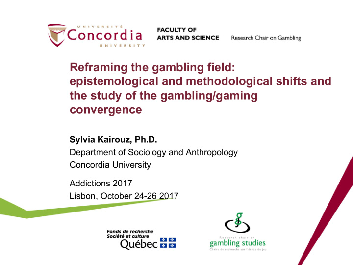 reframing the gambling field epistemological and