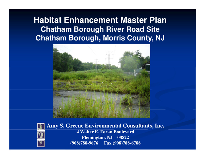habitat enhancement master plan