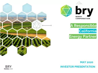 FOCUSED  A Responsible  California  Energy Partner  MAY 2020  INVESTOR PRESENTATION  Disclaimer