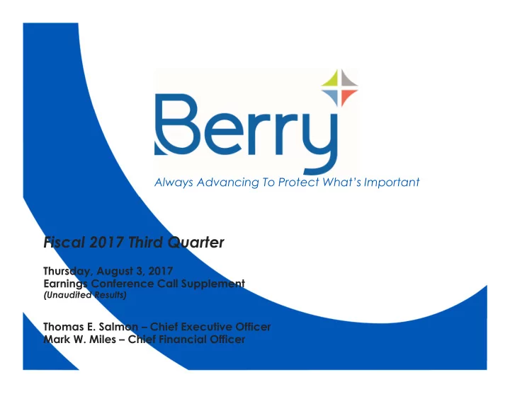 fiscal 2017 third quarter