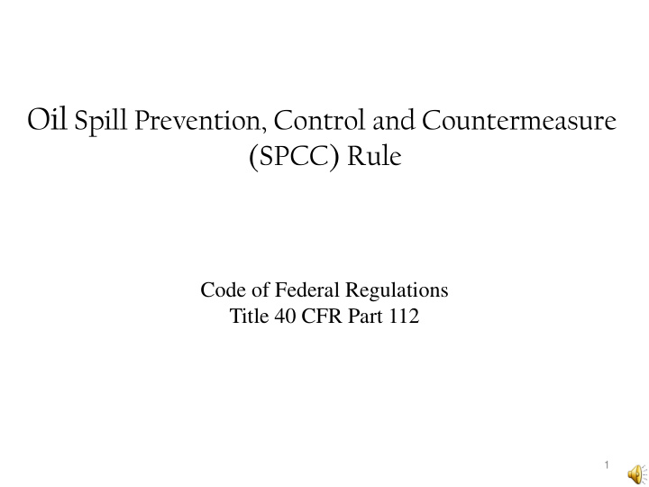 purpose of spcc rule