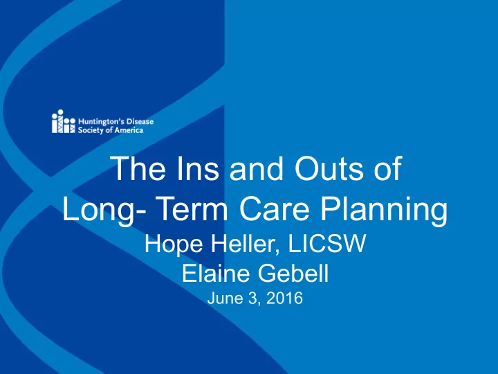 long term care planning