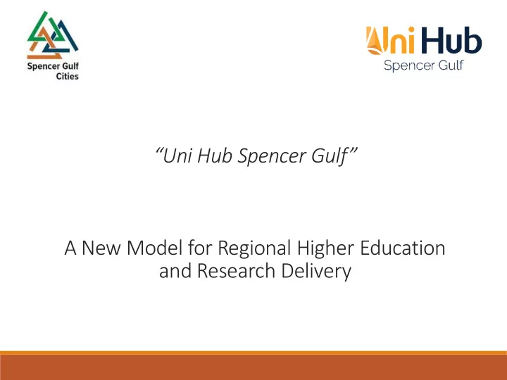 a new model for regional higher education