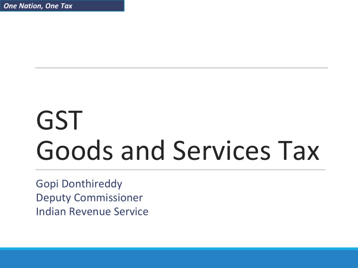 goods and services tax