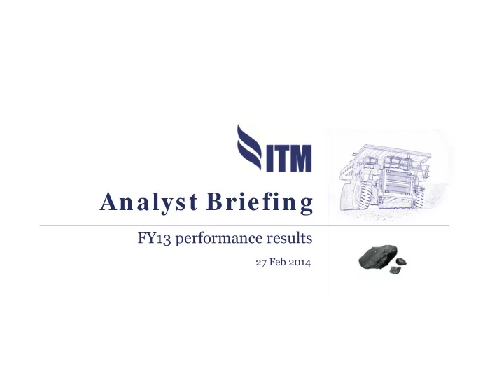 analyst briefing