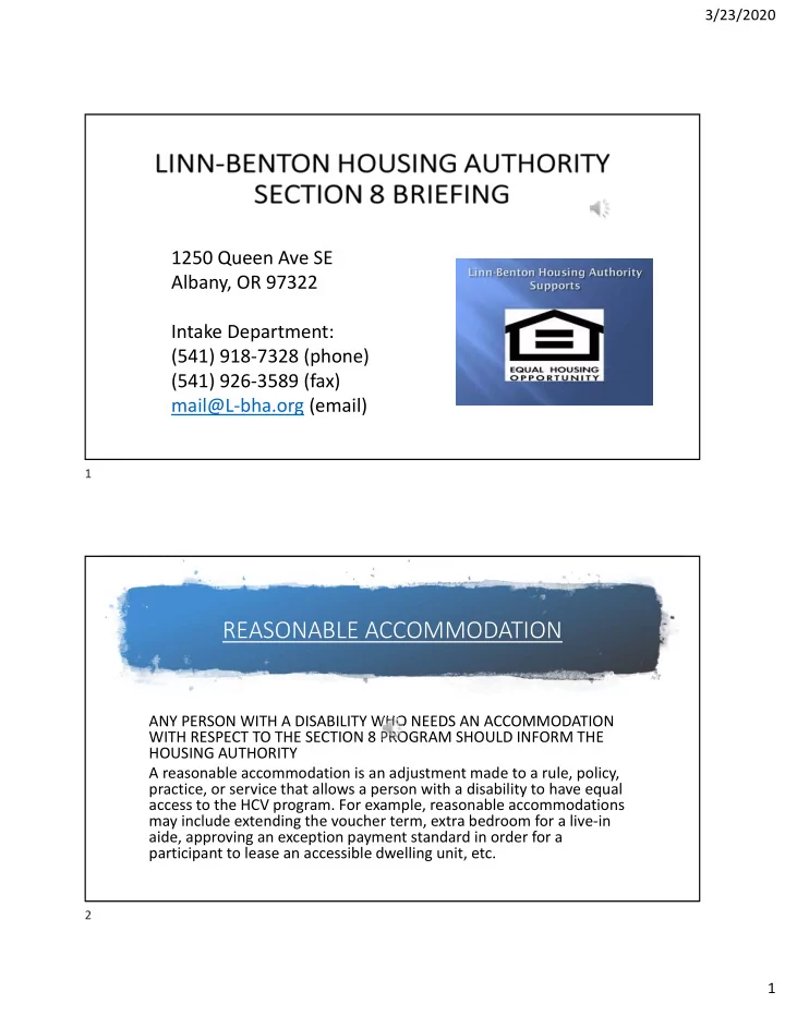 reasonable accommodation