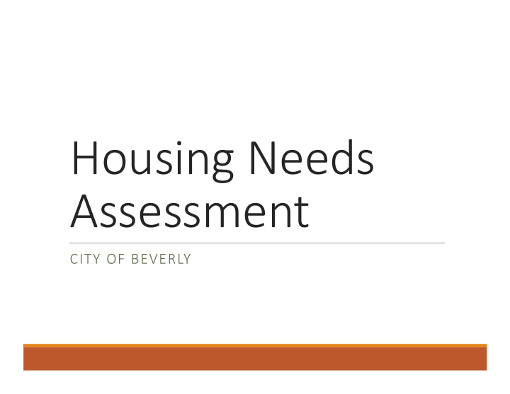 housing needs assessment