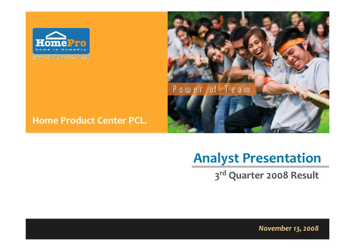 analyst presentation
