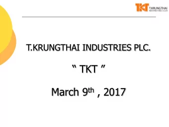 Agenda  1. Y2016 Performance Review  2. Trend of Automotive &amp; Parts Industry  3. Outlook for