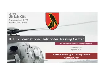 IHTC - International Helicopter Training Center  8th Future Military Pilot Training Conference