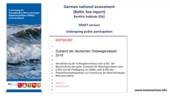 German national assessment  (Baltic Sea report)  Benthic habitats (D6)  DRAFT version  Undergoing