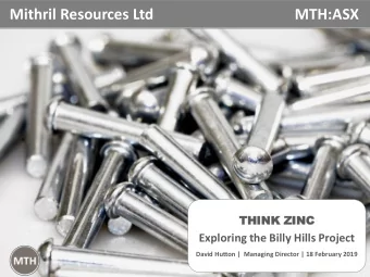 Mithril Resources Ltd  MTH:ASX  THIN  INK ZIN  INC  Exploring the Billy Hills Project  David Hutton