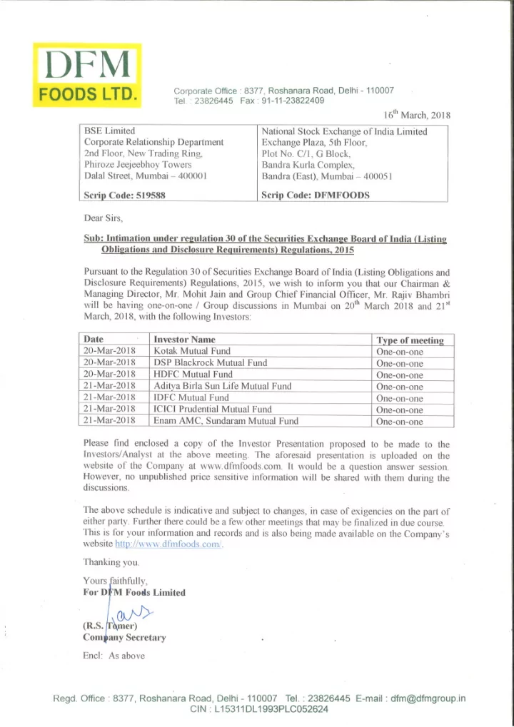 dfm foods limited