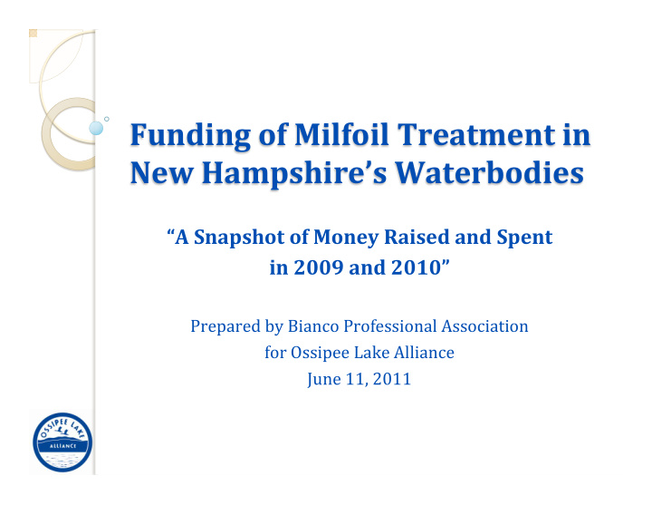 funding of milfoil treatment in new hampshire s