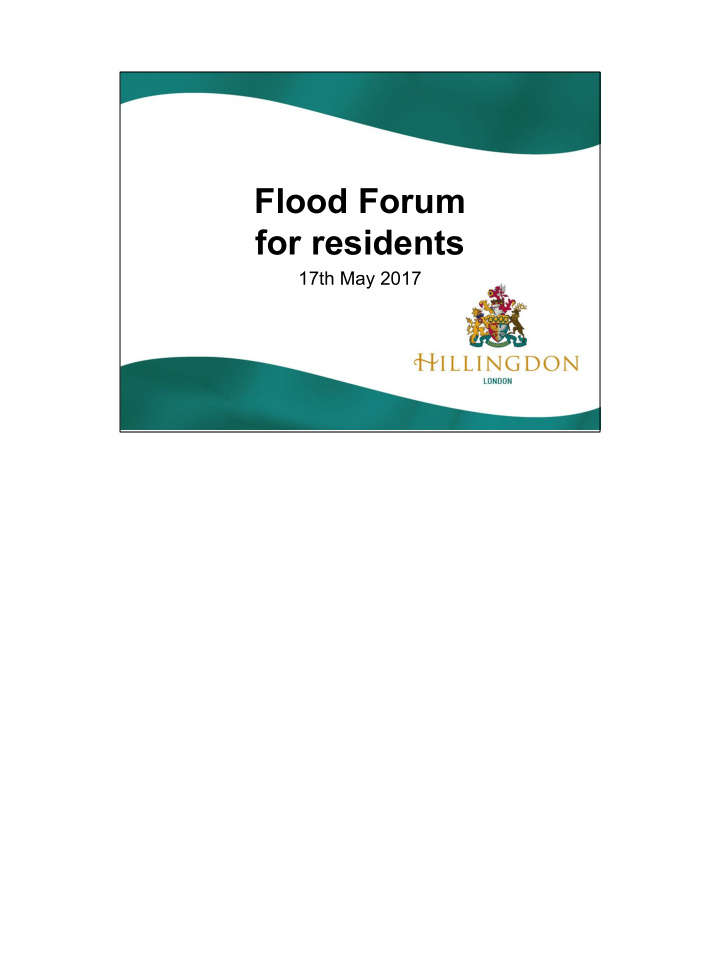 flood forum for residents