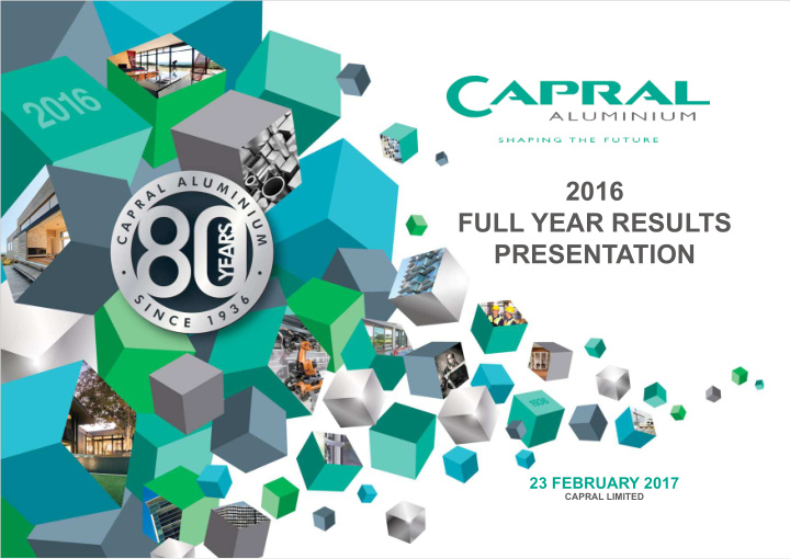 2016 full year results presentation