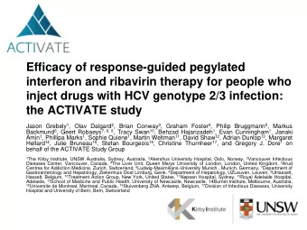 Efficacy of response-guided pegylated  interferon and ribavirin therapy for people who  inject