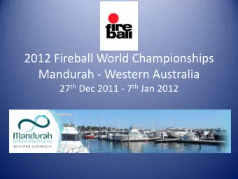 Mandurah - Western Australia 27 th Dec 2011 - 7 th Jan 2012  When? December 2011  January 2012
