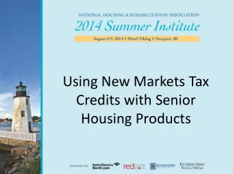 Credits with Senior  Housing Products  NATIONAL HOUSING &amp;  REHABILITATION ASSOCIATION  Kristin