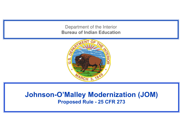 johnson o malley modernization jom