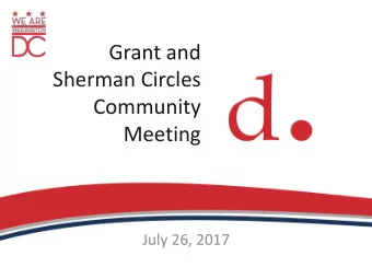 Meeting  July 26, 2017  Agenda  Existing Conditions and Issues  Rock Creek East II Livability