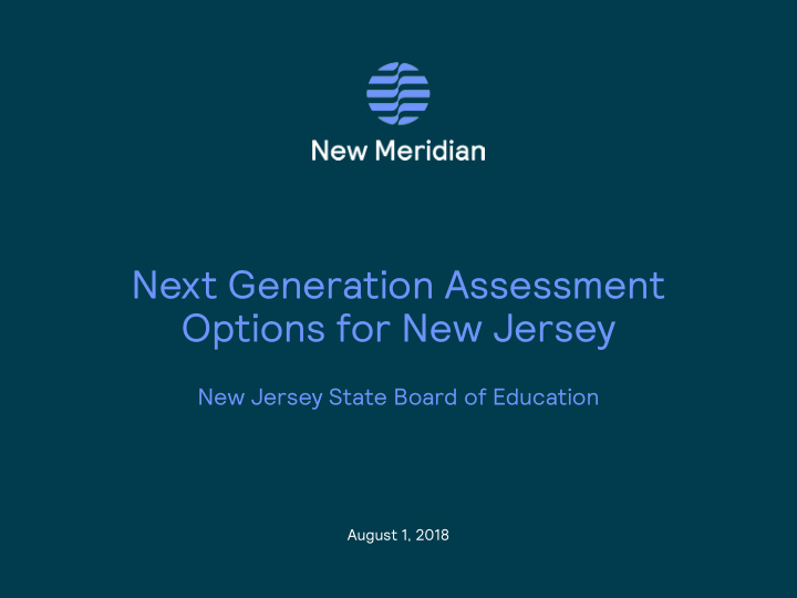 next generation assessment options for new jersey