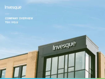 COMPANY OVERVIEW  TSX: IVQ.U  Invesque at a Glance  STRATEGY  MACRO OPPORTUNITY  INVESTMENT THESIS