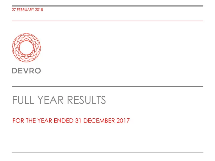 full year results