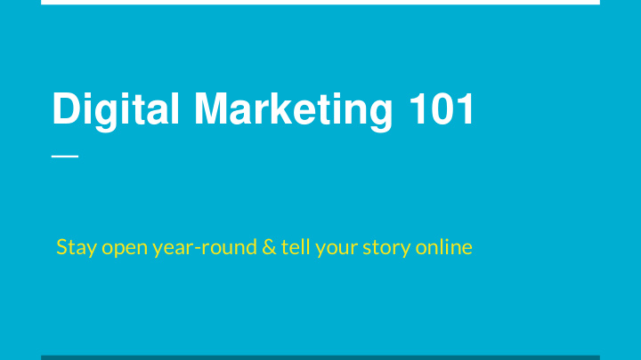 digital marketing 101