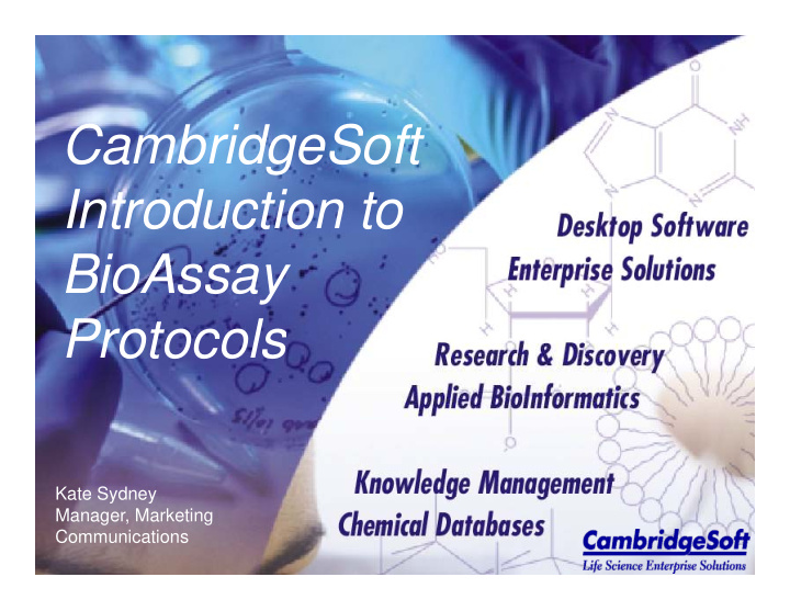 cambridgesoft introduction to bioassay bioassay protocols