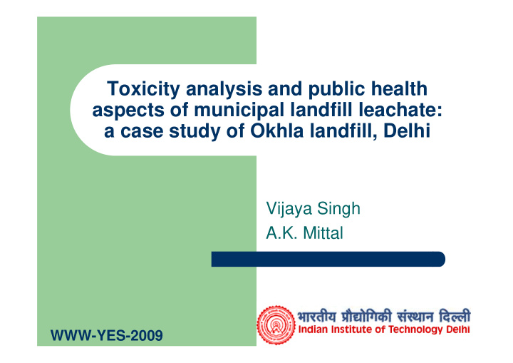 toxicity analysis and public health aspects of municipal