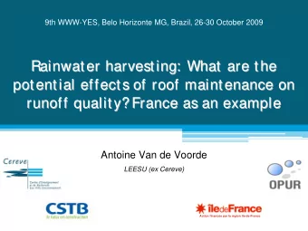 Rainwater harvesting: What are the  Rainwater harvesting: What are the  potential effects of roof