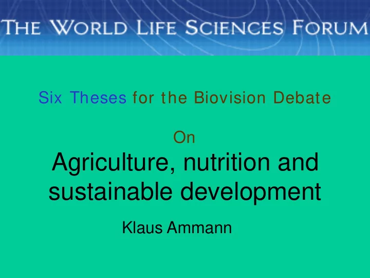 agriculture nutrition and