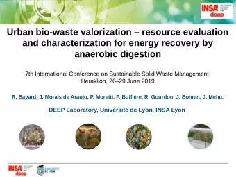 Urban bio-waste valorization  resource evaluation  and characterization for energy recovery by