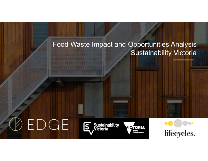 food waste impact and opportunities analysis