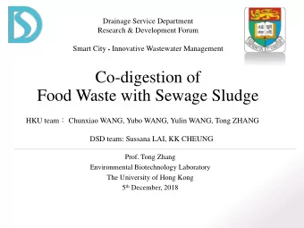 Food Waste with Sewage Sludge HKU team  Chunxiao WANG, Yubo WANG, Yulin WANG, Tong ZHANG  DSD