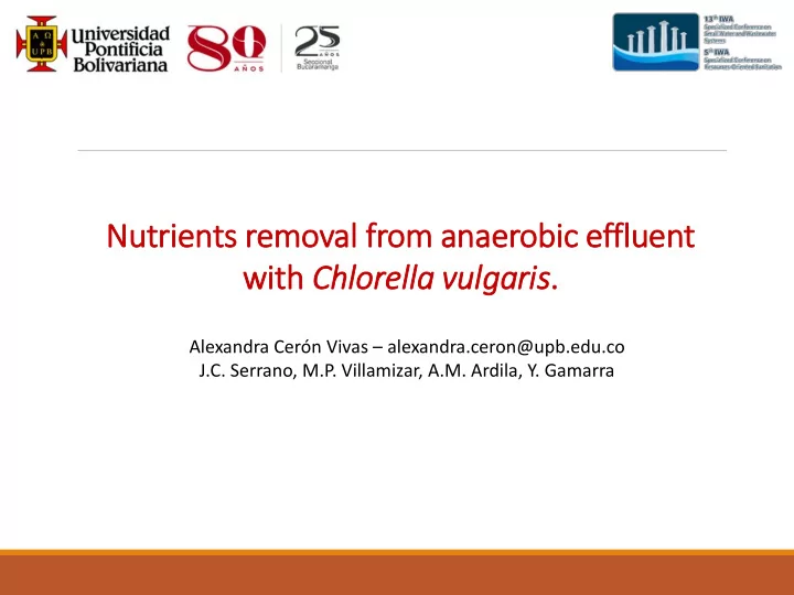 wit ith chlorella vulg lgaris is