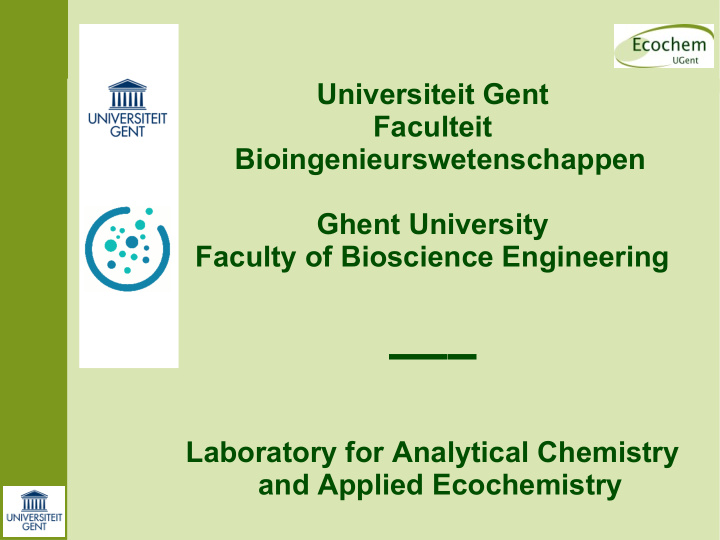 universiteit gent faculteit bioingenieurswetenschappen