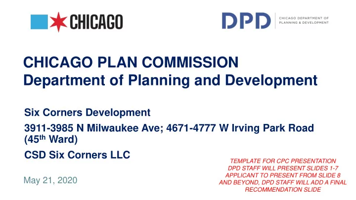 chicago plan commission department of planning and