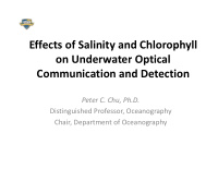 effects of salinity and chlorophyll on underwater optical