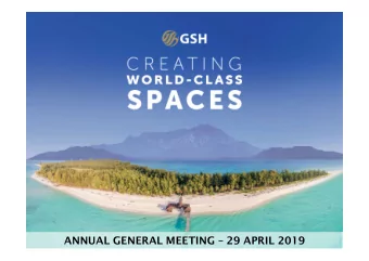 ANNUAL GENERAL MEETING  29 APRIL 2019  Agenda  Financial Highlights  Updates on Petaling