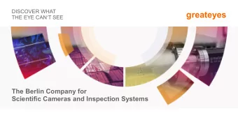 greateyes  THE EYE CANT SEE  The Berlin Company for  Scientific Cameras and Inspection Systems