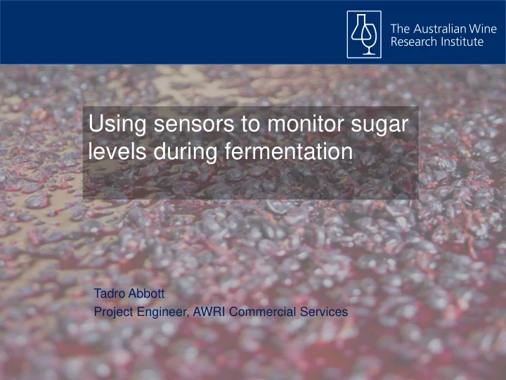 using sensors to monitor sugar