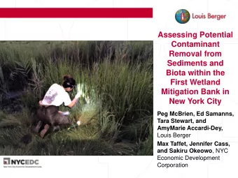 Assessing Potential  Contaminant  Removal from  Sediments and  Biota within the  First Wetland
