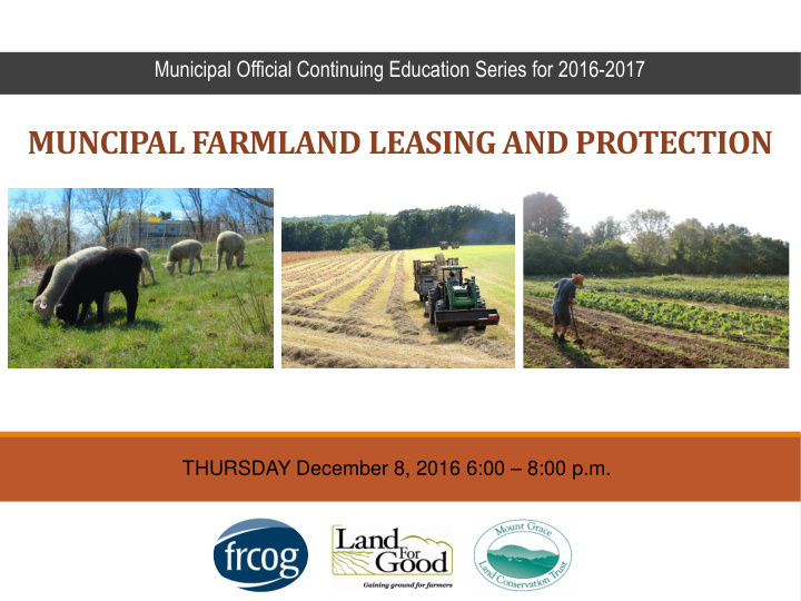 muncipal farmland leasing and protection