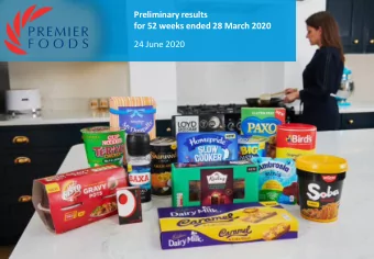 Preliminary results  for 52 weeks ended 28 March 2020  24 June 2020  Alex Whitehouse  Chief
