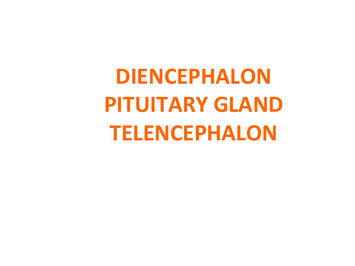 diencephalon pituitary gland telencephalon diencephalon