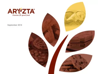 September 2018  1  Today's presenters  Kevin Toland  Frederic Pflanz  CEO  CFO  Joined ARYZTA as
