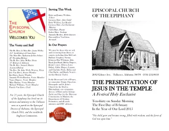 THE PRESENTAT  THE PRESENTATION OF  ION OF  we remember Trinity Church in Mike Harber, Vestry