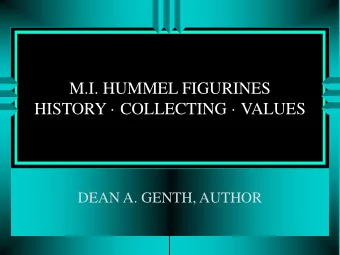 M.I. HUMMEL FIGURINES  HISTORY  COLLECTING  VALUES  DEAN A. GENTH, AUTHOR  Sister M.I. Hummel